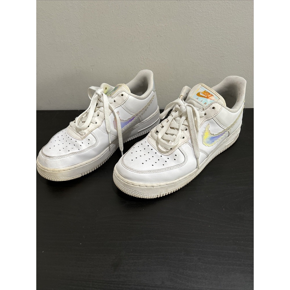 Nike Air Force 1 Low Iridescent Pixel White Multicolor CV1699-100 Men's Size 9